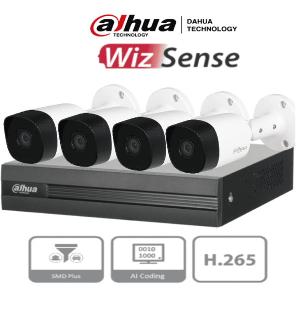 KIT 4 CAMARAS DAHUA FULL HD DE EXTERIOR